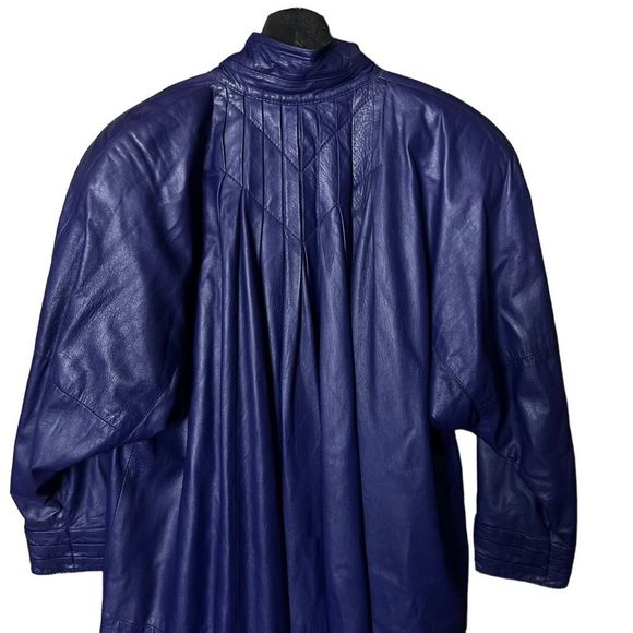 VTG Remy Made In USA Long Leather Coat Small - Picture 5 of 9